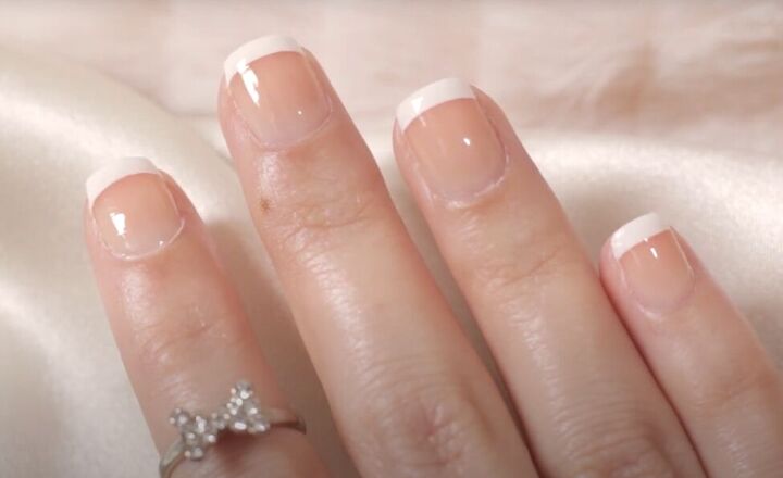 easy at home french manicure tutorial, Completed easy French manicure
