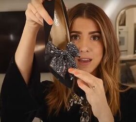 how to diy gucci dupe bow shoes for the holidays, Bow added to shoe