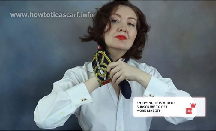 how to wear a scarf with a button up shirt 3 chic ideas, Tie scarf