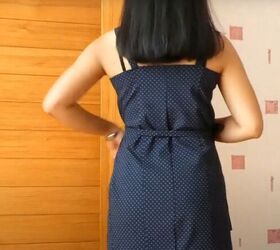 how to diy a mini wrap dress from old pants, Completed wrap mini dress