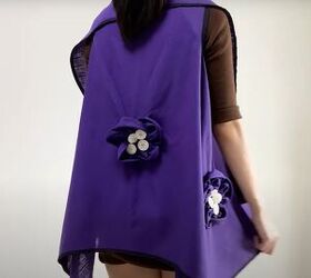 how to make a beautiful poncho with flower details, Completed DIY poncho