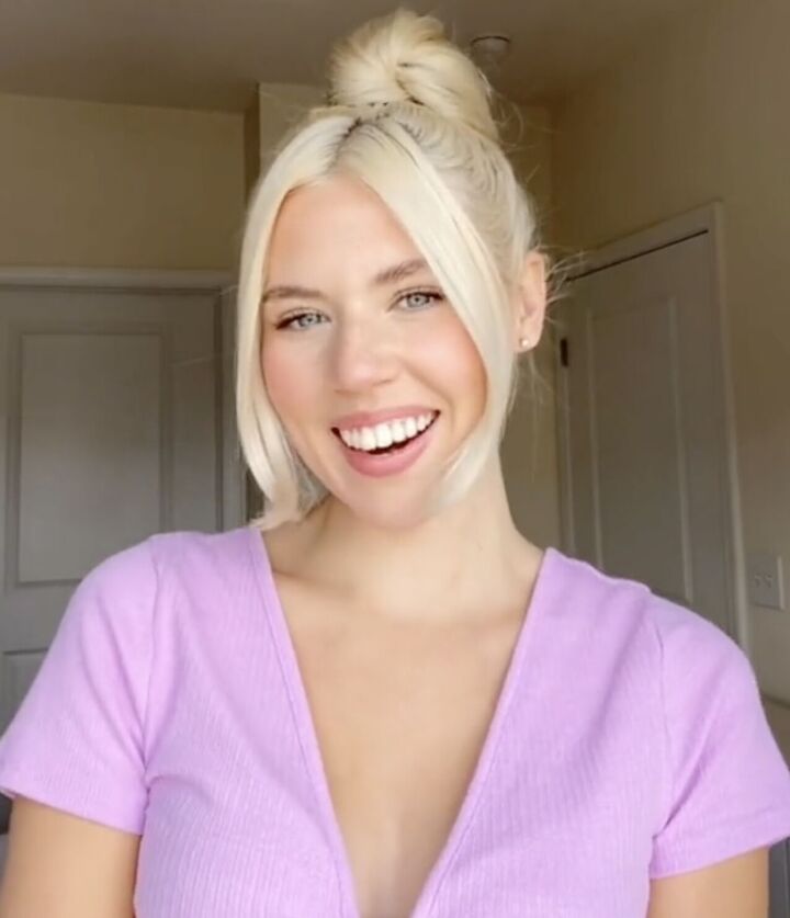 create the messy bun look with a claw clip