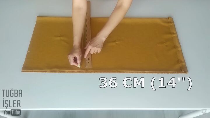 sewing tutorial how to diy classic paperbag pants, Marking fabric