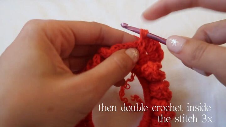 fun crochet hair scrunchie tutorial, Double crochet