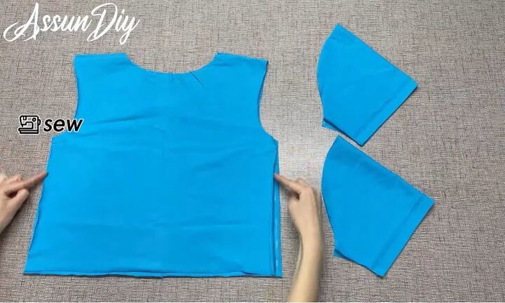 how to cut a t shirt into a cute crop top, Where to sew