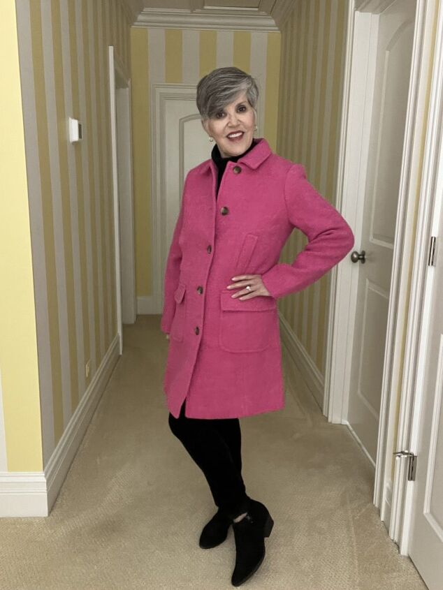 check out these two talbots coats and one from the gap, This is the second of two Talbots coats for winter This is also made from boucle wool and it has patch pockets with a single row of horn buttons down the front