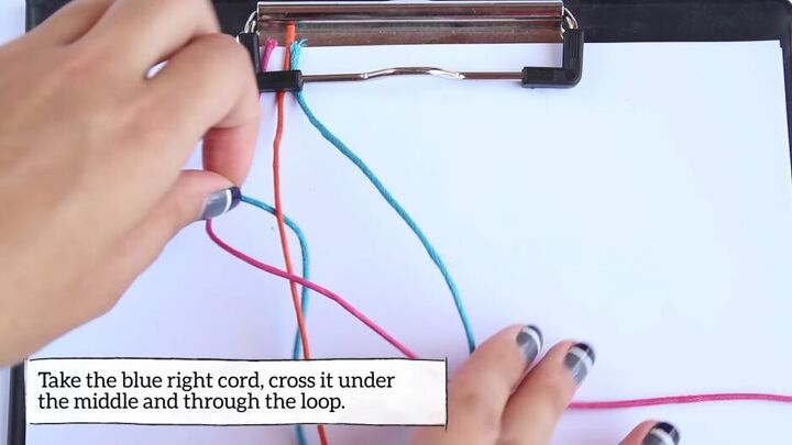 easy knot tutorial how to tie a square knot for a bracelet, Creating knot for friendship bracelet