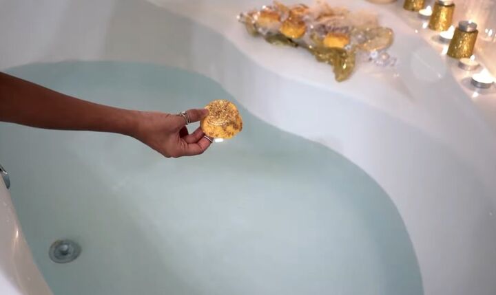christmas gift idea luxury diy gold bath bomb, Completed gold bath bomb