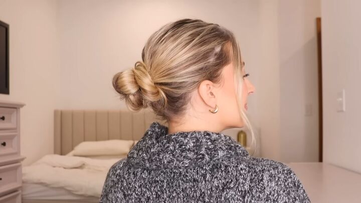 5 super cute and easy low messy bun hairstyles, Low messy bun updo 1