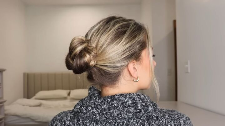 5 super cute and easy low messy bun hairstyles, Low messy bun updo 2
