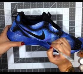 painting tutorial how to diy galaxy sneakers, Adding star effect