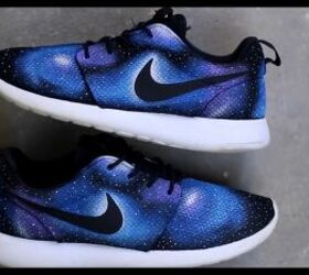 painting tutorial how to diy galaxy sneakers, Completed galaxy sneakers