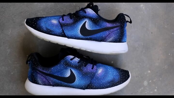 painting tutorial how to diy galaxy sneakers, Completed galaxy sneakers