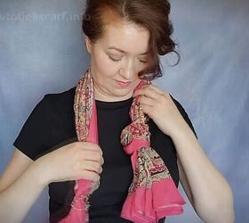 3 elegant ways to style a large silk scarf, Chunky knot style