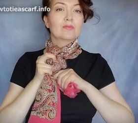 3 elegant ways to style a large silk scarf, Side fan style