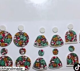 how to diy polymer clay christmas earrings, Baking the earrings
