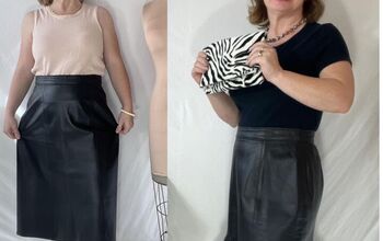 An Almost No-Sew Leather Skirt Refashion
