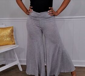 super easy upcycle how to diy comfy pants from an old maxi skirt, Completed DIY pants from a maxi skirt