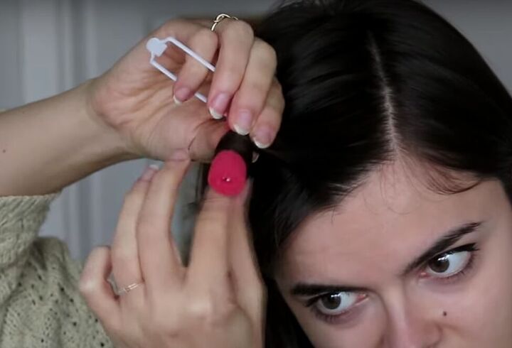 vintage hairstyle tutorial get glam brushed out curls without heat, Adding foam curlers to hair