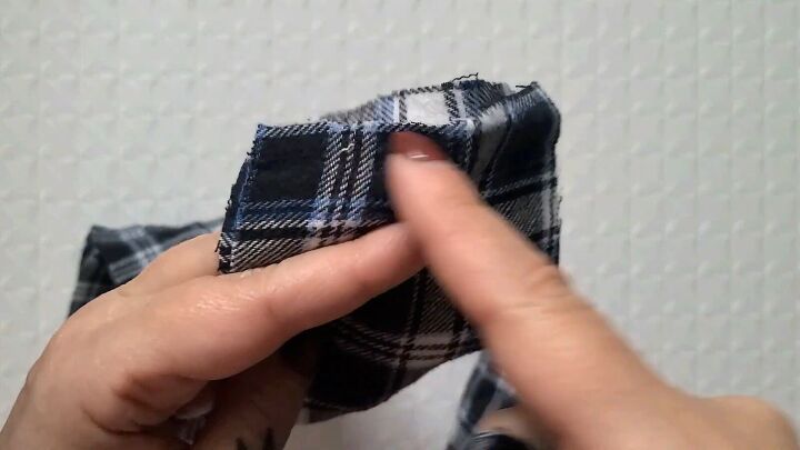 how to upcycle an old plaid shirt into a cute ruffle top, Fabric piece