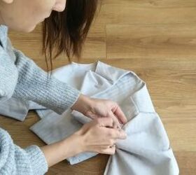upcycle tutorial make a plunge neckline blouse from old sheets, Sewing the sleeves to the bodice