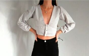 Upcycle Tutorial: Make a Plunge Neckline Blouse From Old Sheets