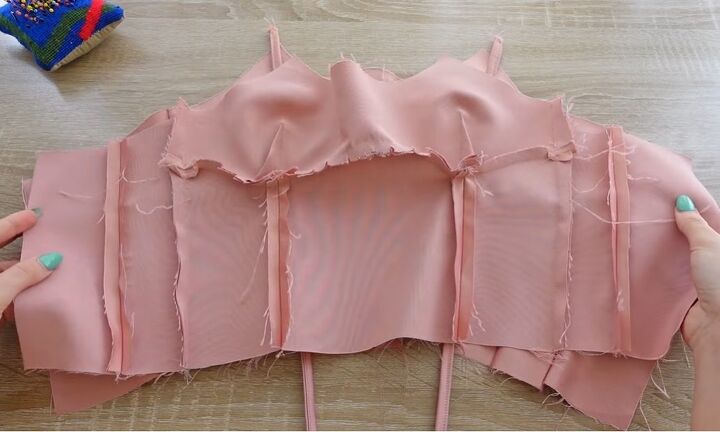 how to sew a corset top, Attaching the straps to the front