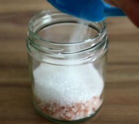 cute and super easy christmas gift idea diy bath salts, Measuring the salts