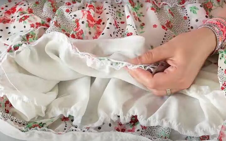 how to sew a simple but super cute layered ruffle skirt, Attaching the lining
