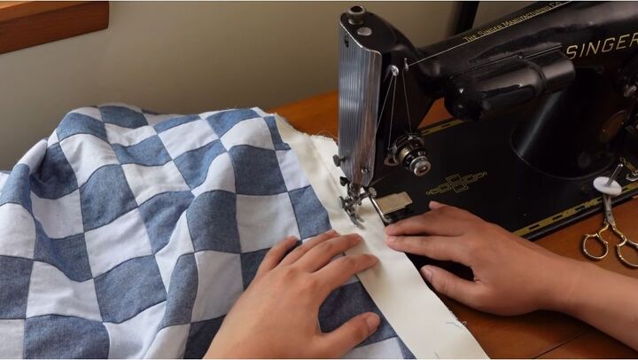 checkerboard jacket sewing tutorial, Adding white line