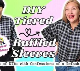 how to upcycle an old plaid shirt into a cute ruffle top