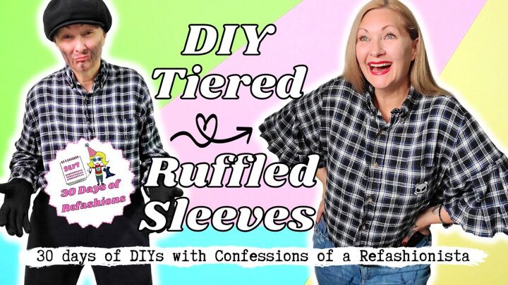 how to upcycle an old plaid shirt into a cute ruffle top
