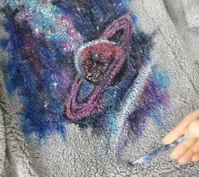 custom painting tutorial diy an awesome galaxy jacket, Painting the jacket