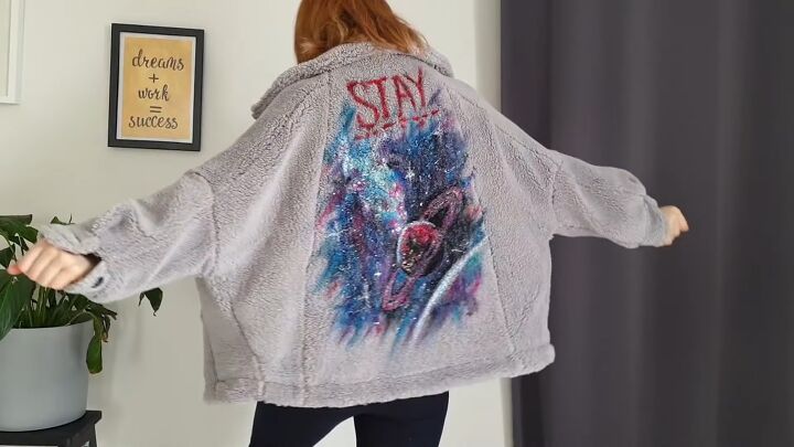 custom painting tutorial diy an awesome galaxy jacket, Completed DIY hand painted jacket