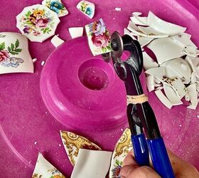 how to create a badge pin from old teacups, Wheeled tile nippers
