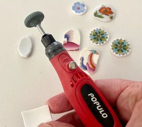 how to create a badge pin from old teacups, Sander