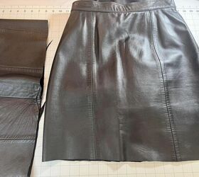 Instead of tossing her old leather skirt, she made this really cool accessory in 30 minutes