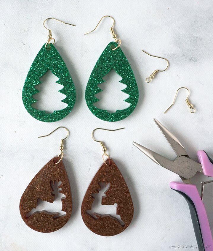 resin holiday earrings, Resin Holiday Earrings