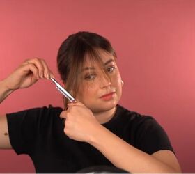 easy diy hair tutorial how to cut curtain bangs with a razor, Cutting hair