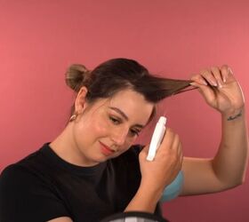 easy diy hair tutorial how to cut curtain bangs with a razor, Wetting hair