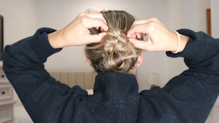 easy braid updo for the holidays, Pulling the braid