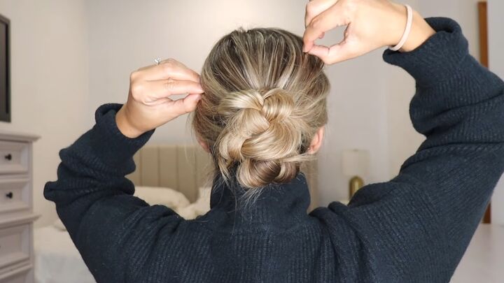 easy braid updo for the holidays, Pulling the braid