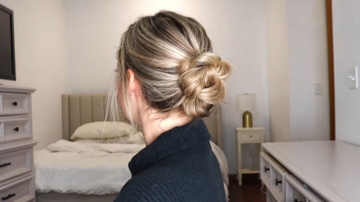 easy braid updo for the holidays, Finished braid updo