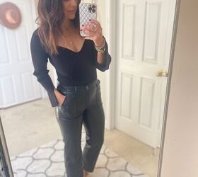 faux leather tie up pants