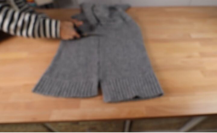 cute and easy ways to upcycle old sweaters, Cutting the sweater