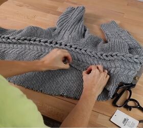 cute and easy ways to upcycle old sweaters, Shredding the bottom