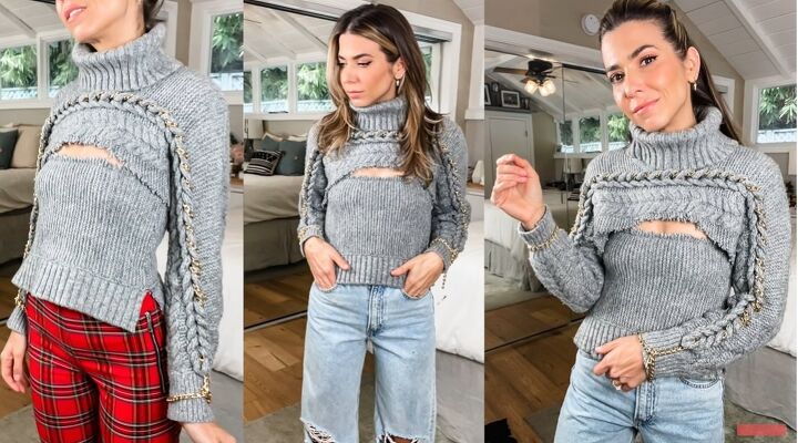 cute and easy ways to upcycle old sweaters, Completed Cropped shrug bolero sweater
