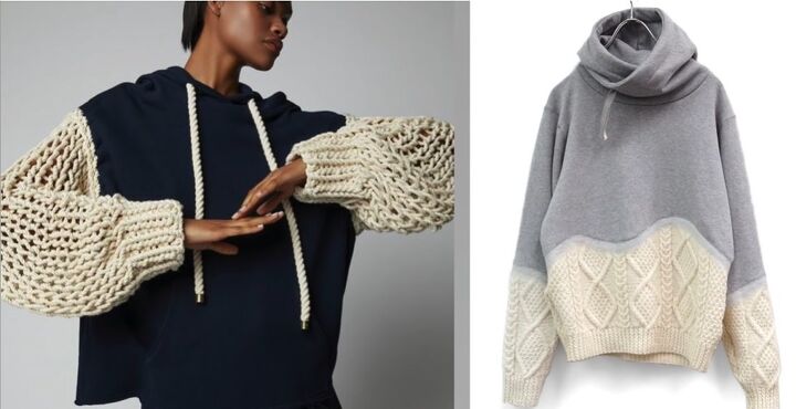 cute and easy ways to upcycle old sweaters, Sweatshirt sweater mashup