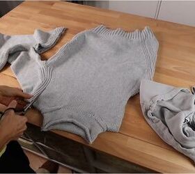 cute and easy ways to upcycle old sweaters, Cutting the sleeves