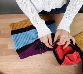 cute and easy ways to upcycle old sweaters, Attaching the sleeves